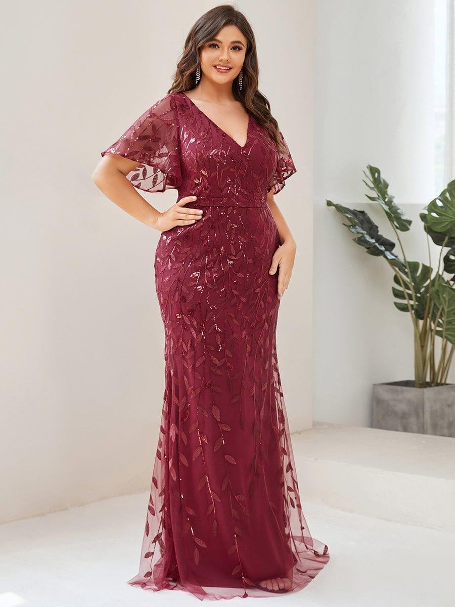 ever DIONE|Gorgeous V Neck Leaf-Sequined Fishtail Mother of the Bride Dress(Final Sale) - Image 38