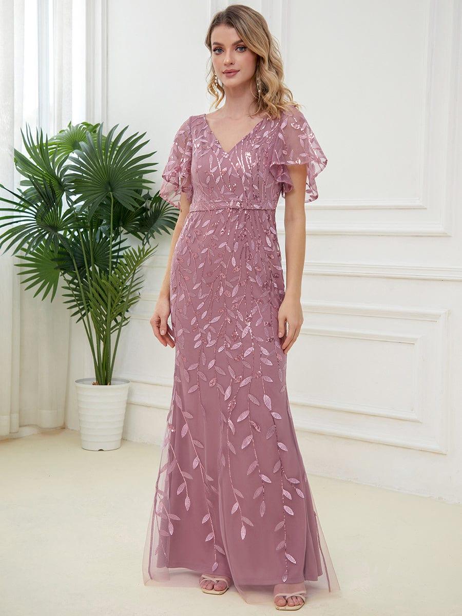ever DIONE|Gorgeous V Neck Leaf-Sequined Fishtail Mother of the Bride Dress(Final Sale) - Image 39