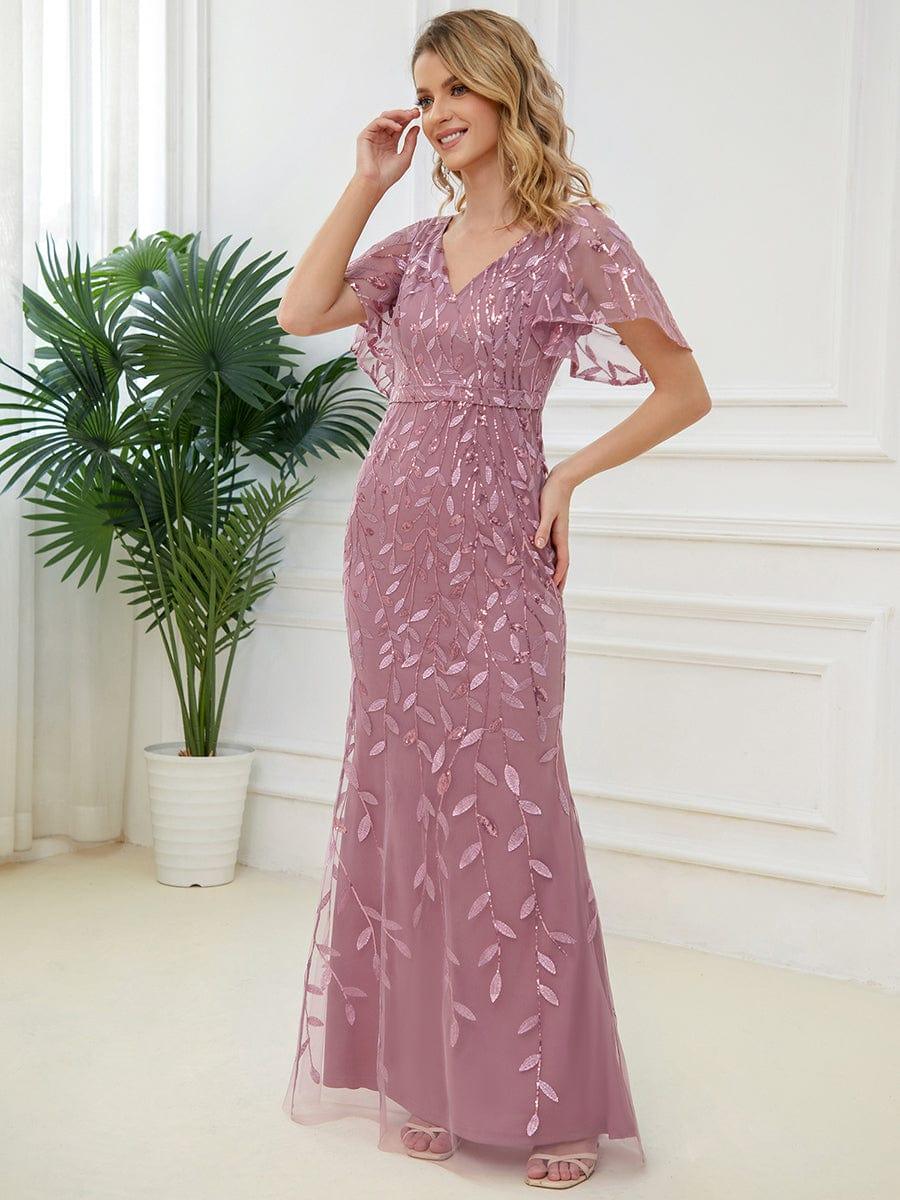 ever DIONE|Gorgeous V Neck Leaf-Sequined Fishtail Mother of the Bride Dress(Final Sale) - Image 41