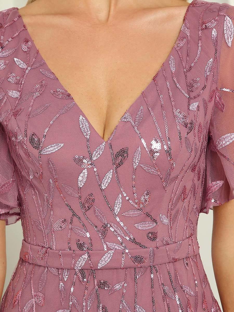 ever DIONE|Gorgeous V Neck Leaf-Sequined Fishtail Mother of the Bride Dress(Final Sale) - Image 42