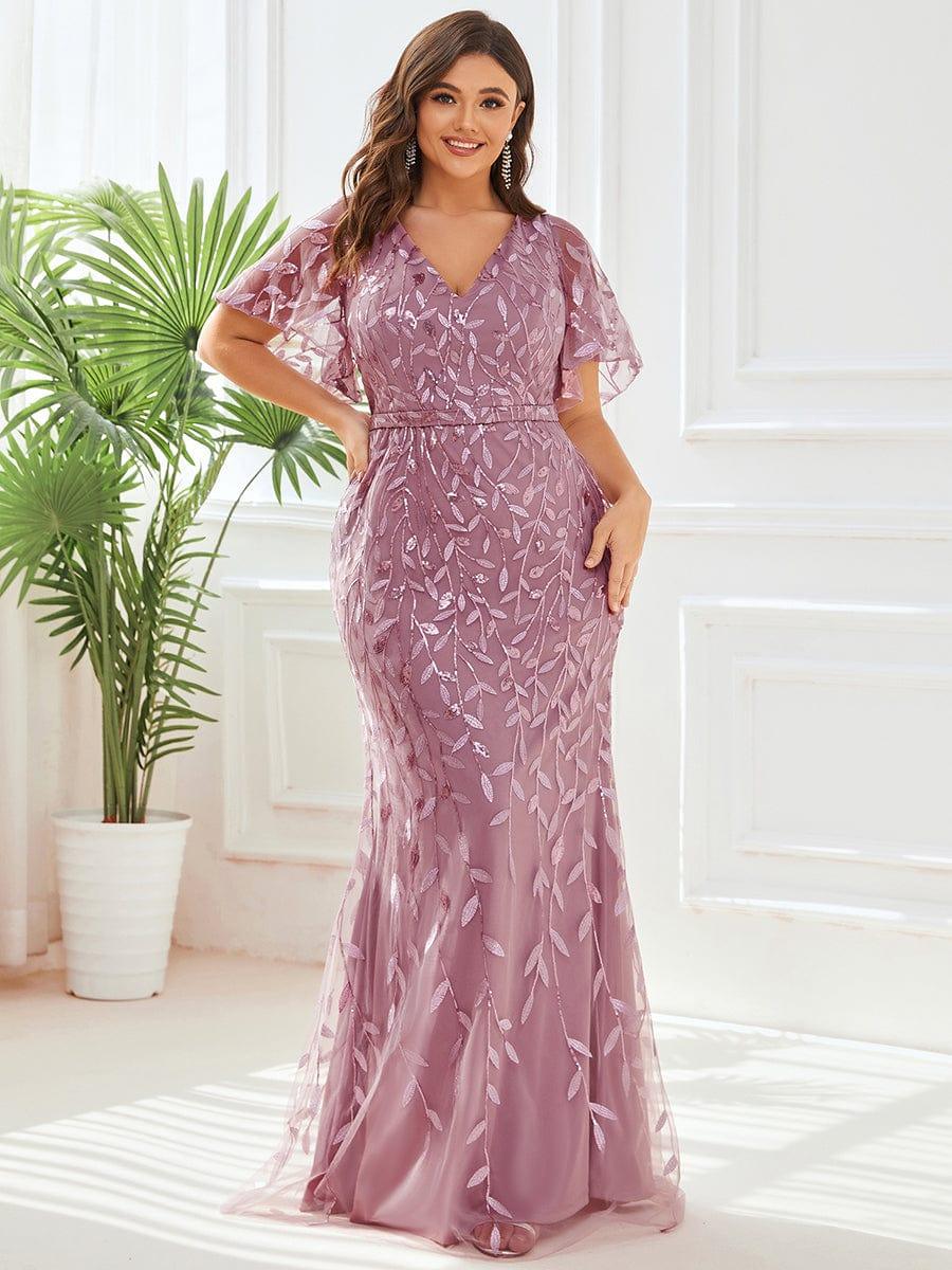 ever DIONE|Gorgeous V Neck Leaf-Sequined Fishtail Mother of the Bride Dress(Final Sale) - Image 43