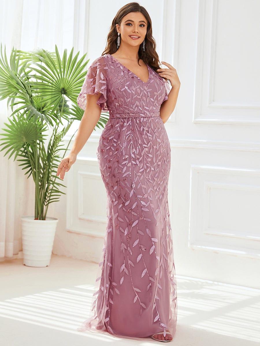ever DIONE|Gorgeous V Neck Leaf-Sequined Fishtail Mother of the Bride Dress(Final Sale) - Image 45