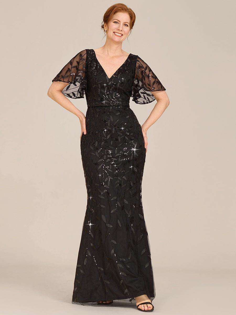 ever DIONE|Gorgeous V Neck Leaf-Sequined Fishtail Mother of the Bride Dress(Final Sale) - Image 48