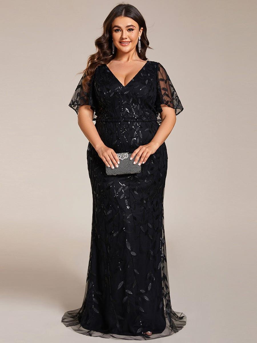 ever DIONE|Gorgeous V Neck Leaf-Sequined Fishtail Mother of the Bride Dress(Final Sale) - Image 49
