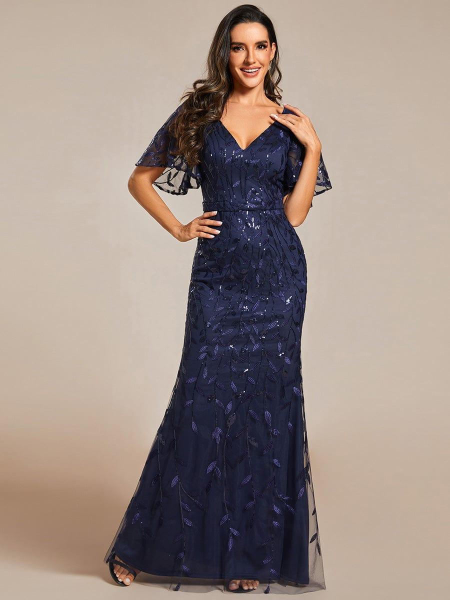 ever DIONE|Gorgeous V Neck Leaf-Sequined Fishtail Mother of the Bride Dress(Final Sale) - Image 55