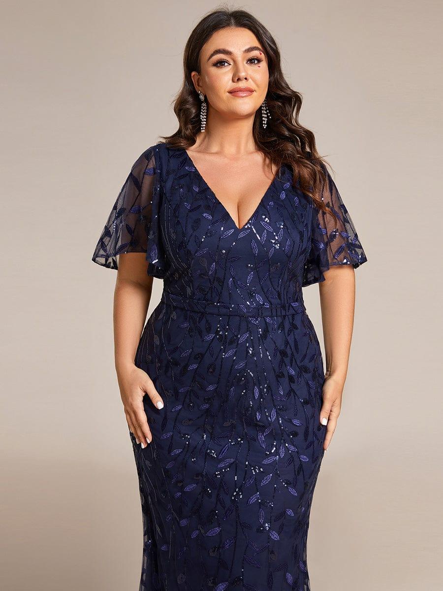 ever DIONE|Gorgeous V Neck Leaf-Sequined Fishtail Mother of the Bride Dress(Final Sale) - Image 59