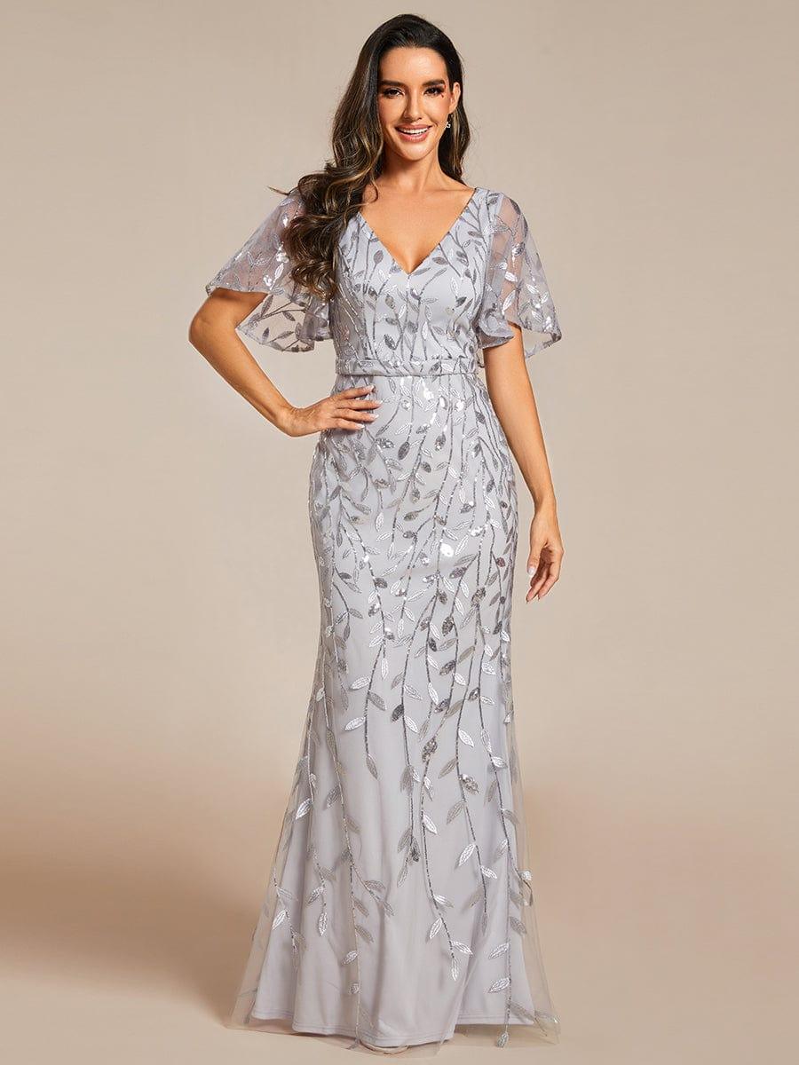 ever DIONE|Gorgeous V Neck Leaf-Sequined Fishtail Mother of the Bride Dress(Final Sale) - Image 63