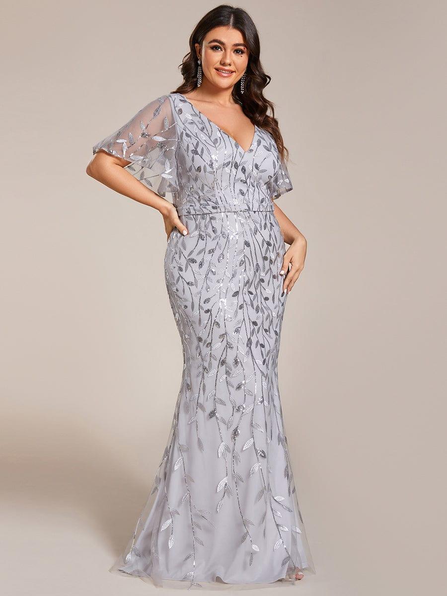 ever DIONE|Gorgeous V Neck Leaf-Sequined Fishtail Mother of the Bride Dress(Final Sale) - Image 65
