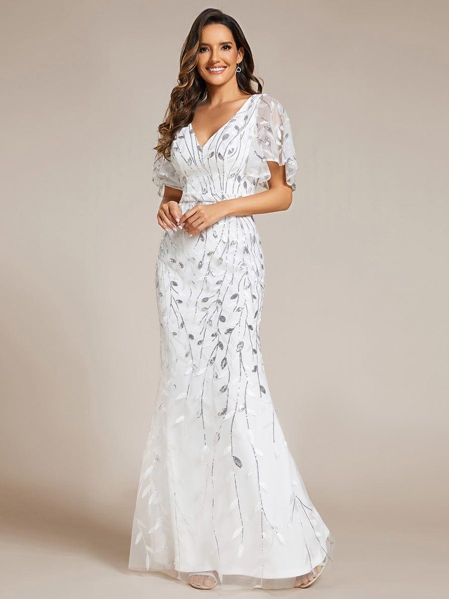 ever DIONE|Gorgeous V Neck Leaf-Sequined Fishtail Mother of the Bride Dress(Final Sale) - Image 71