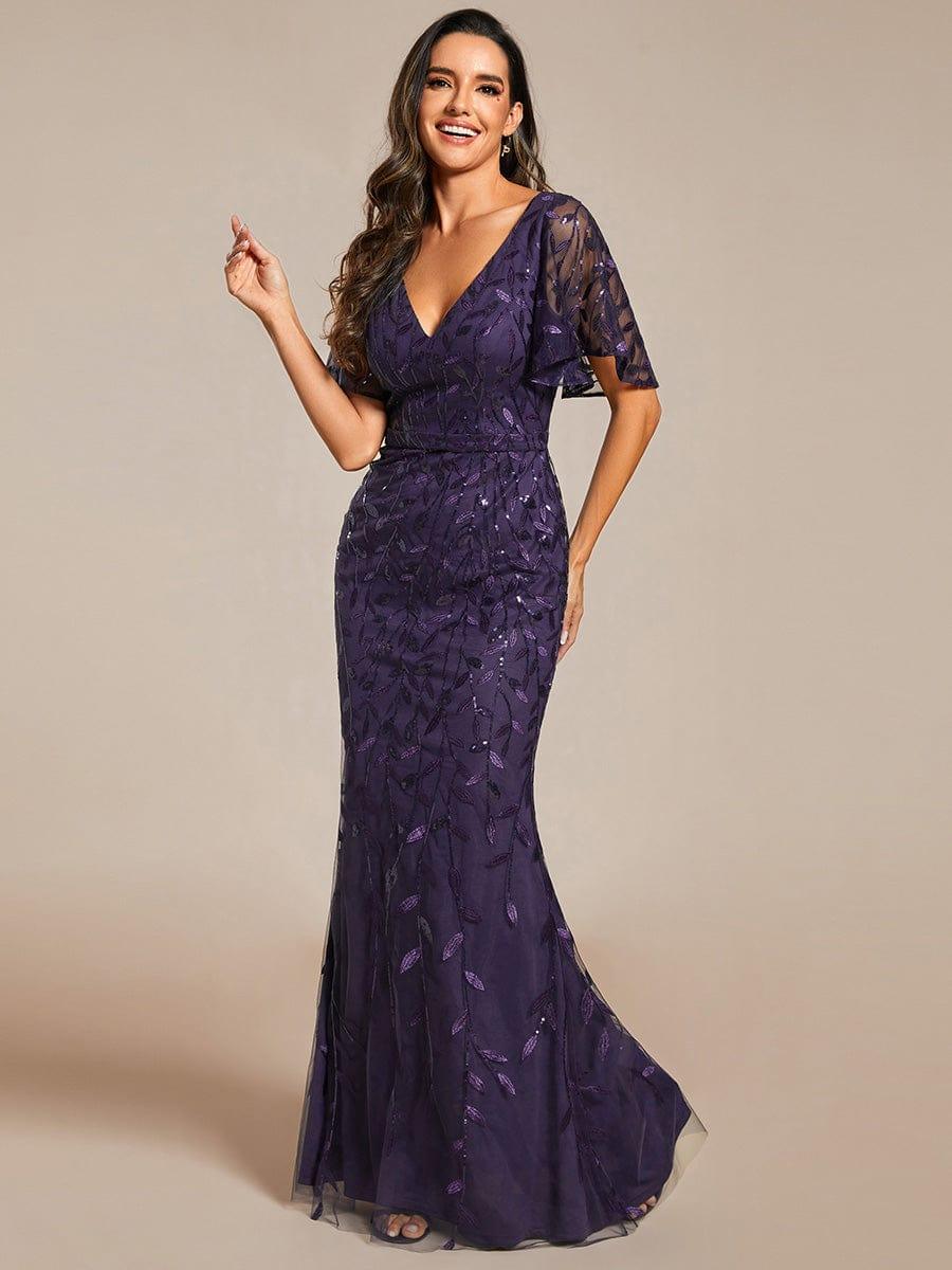 ever DIONE|Gorgeous V Neck Leaf-Sequined Fishtail Mother of the Bride Dress(Final Sale) - Image 76