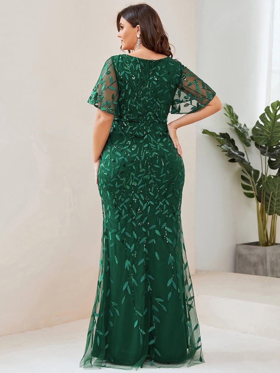 ever DIONE|Gorgeous V Neck Leaf-Sequined Fishtail Mother of the Bride Dress(Final Sale) - Image 8
