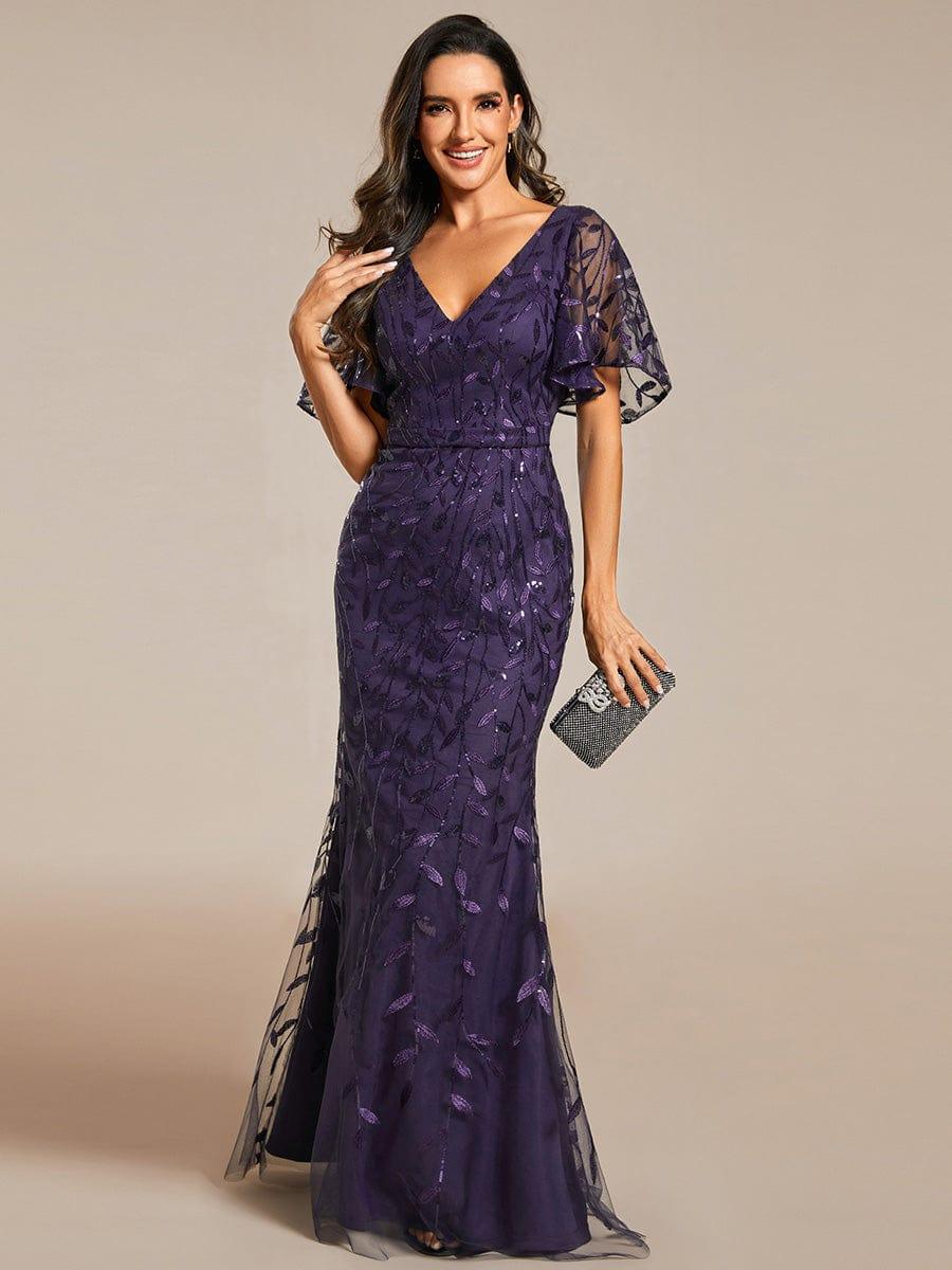 ever DIONE|Gorgeous V Neck Leaf-Sequined Fishtail Mother of the Bride Dress(Final Sale) - Image 80