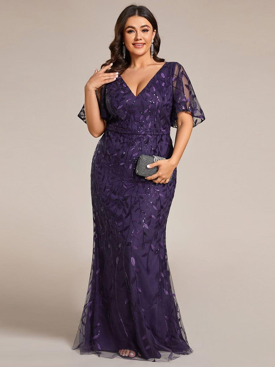 ever DIONE|Gorgeous V Neck Leaf-Sequined Fishtail Mother of the Bride Dress(Final Sale) - Image 81