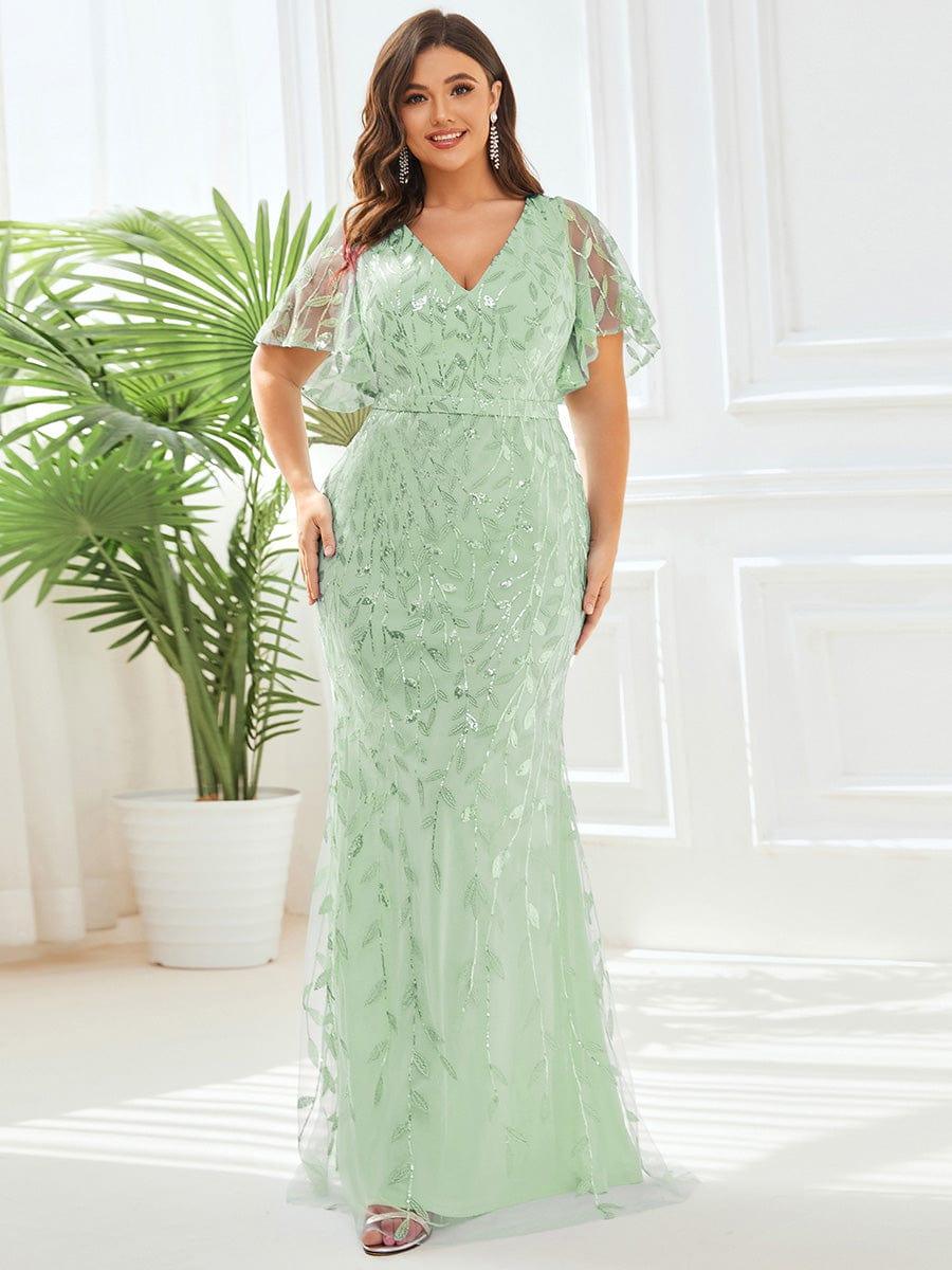 ever DIONE|Gorgeous V Neck Leaf-Sequined Fishtail Mother of the Bride Dress(Final Sale) - Image 89