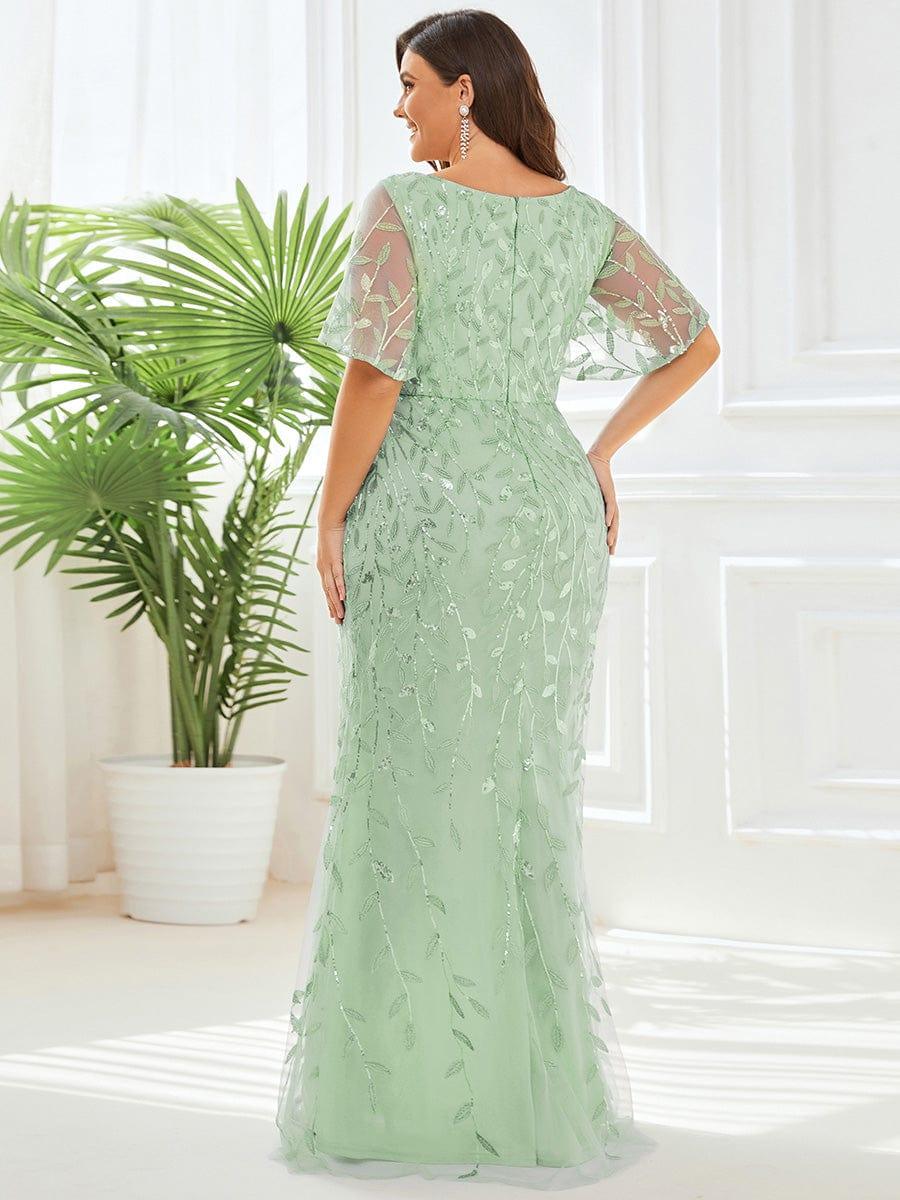 ever DIONE|Gorgeous V Neck Leaf-Sequined Fishtail Mother of the Bride Dress(Final Sale) - Image 90