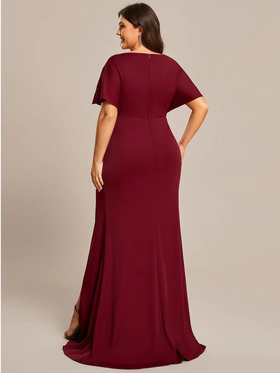 ever LYN|High Split Hollow Out Sleeve V-Neck Evening Dress(Final Sale) - Image 16
