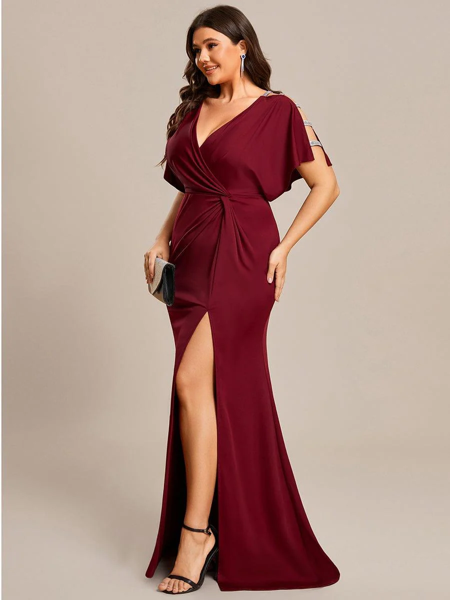 ever LYN|High Split Hollow Out Sleeve V-Neck Evening Dress(Final Sale) - Image 18