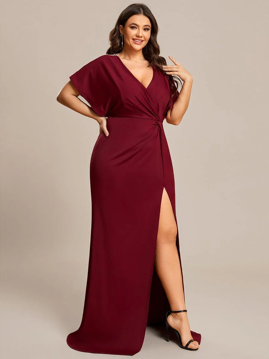 ever LYN|High Split Hollow Out Sleeve V-Neck Evening Dress(Final Sale) - Image 19