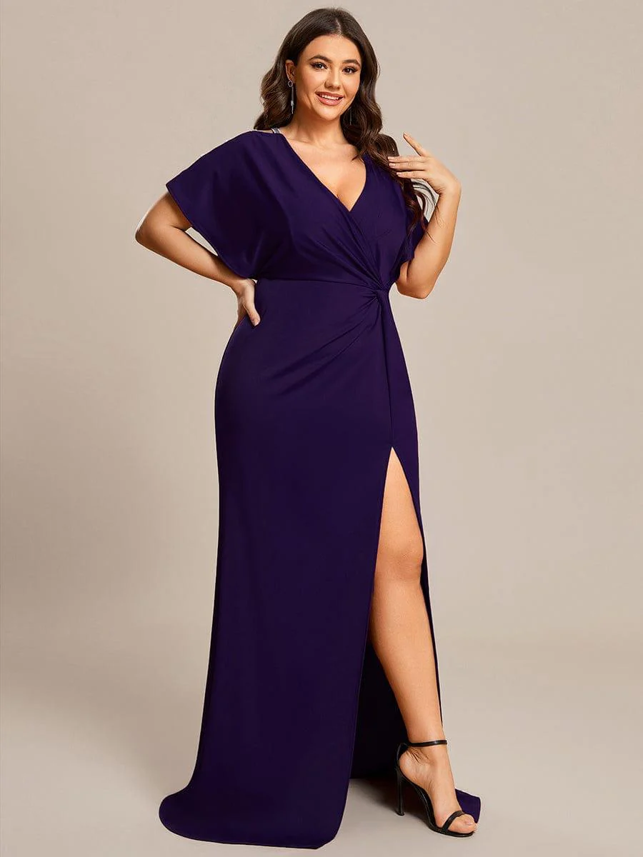 ever LYN|High Split Hollow Out Sleeve V-Neck Evening Dress(Final Sale) - Image 28