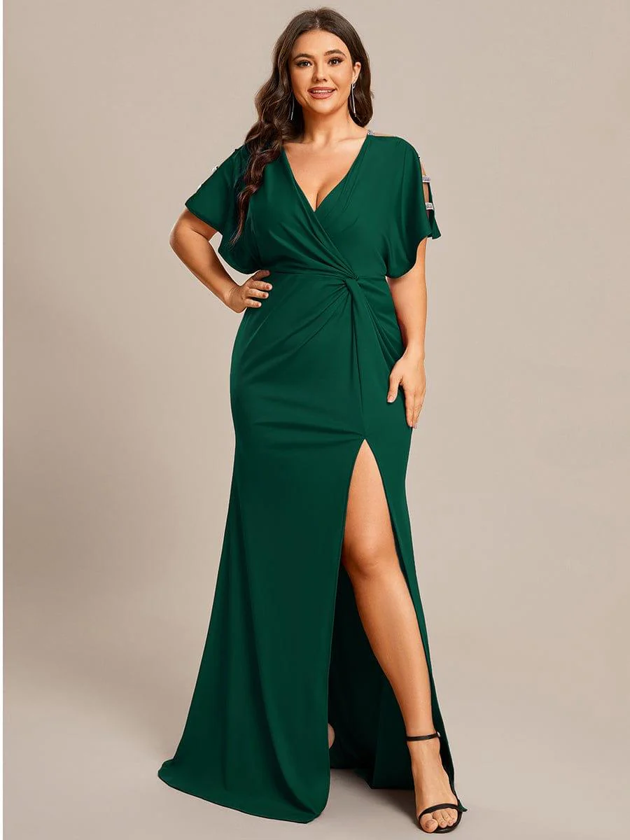 ever LYN|High Split Hollow Out Sleeve V-Neck Evening Dress(Final Sale) - Image 35