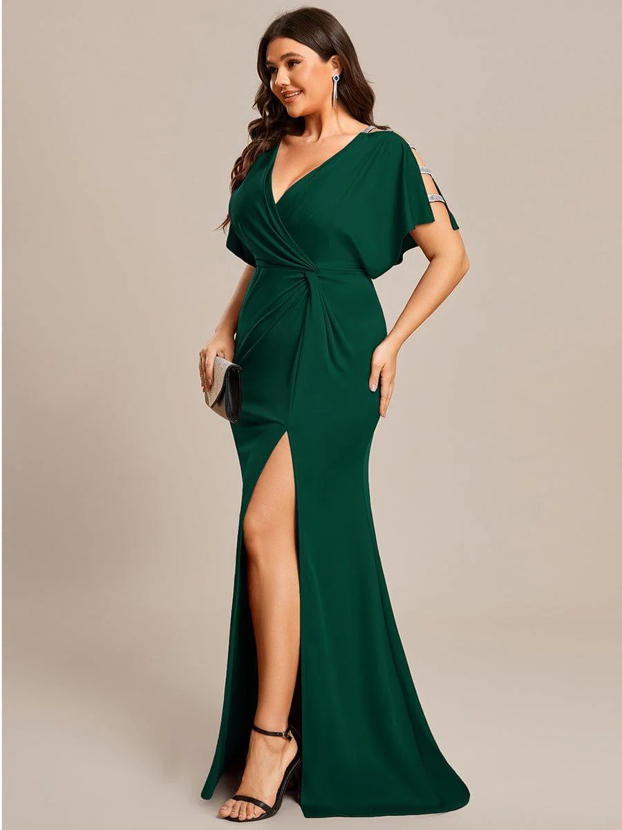 ever LYN|High Split Hollow Out Sleeve V-Neck Evening Dress(Final Sale) - Image 39