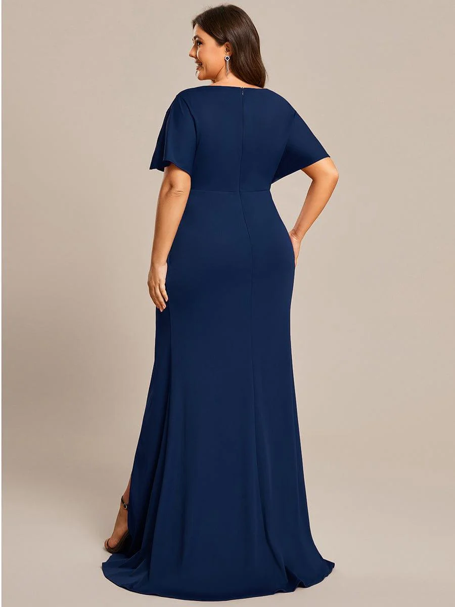 ever LYN|High Split Hollow Out Sleeve V-Neck Evening Dress(Final Sale) - Image 7