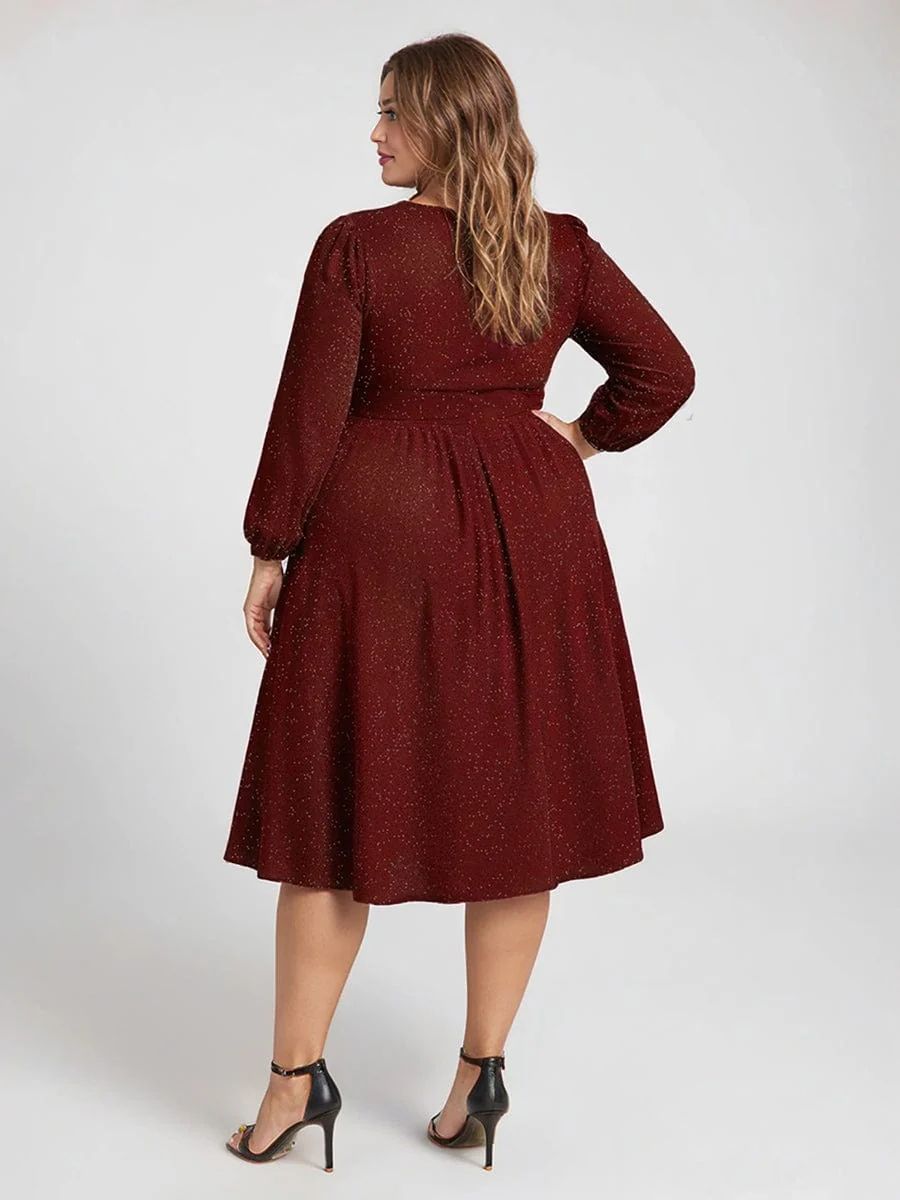 ever GREER|Long Lantern Sleeve Midi Guest Dress - Image 10
