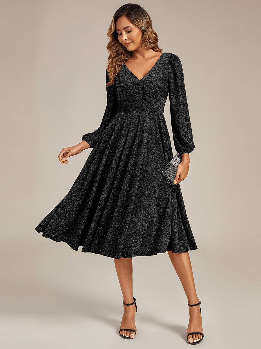 ever GREER|Long Lantern Sleeve Midi Guest Dress - Image 15