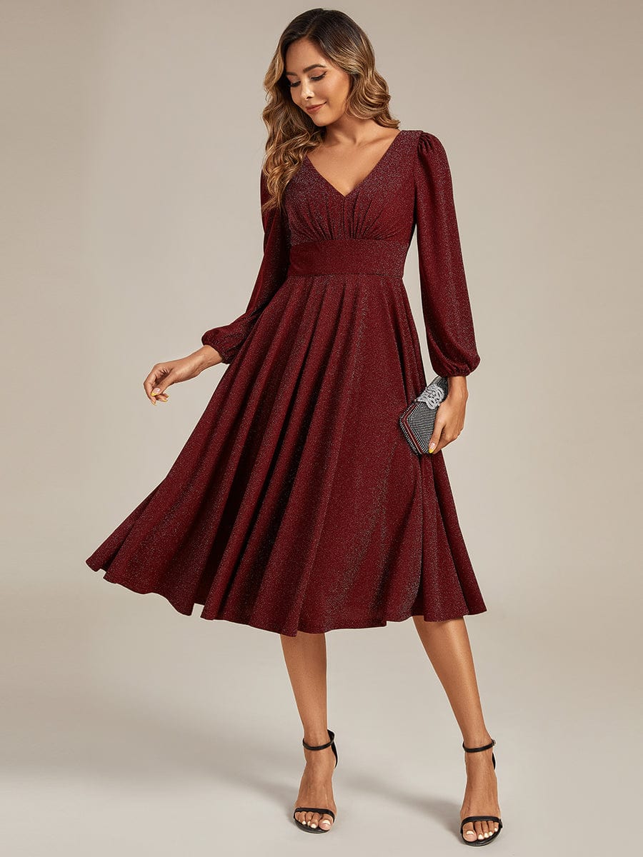 ever GREER|Long Lantern Sleeve Midi Guest Dress - Image 8