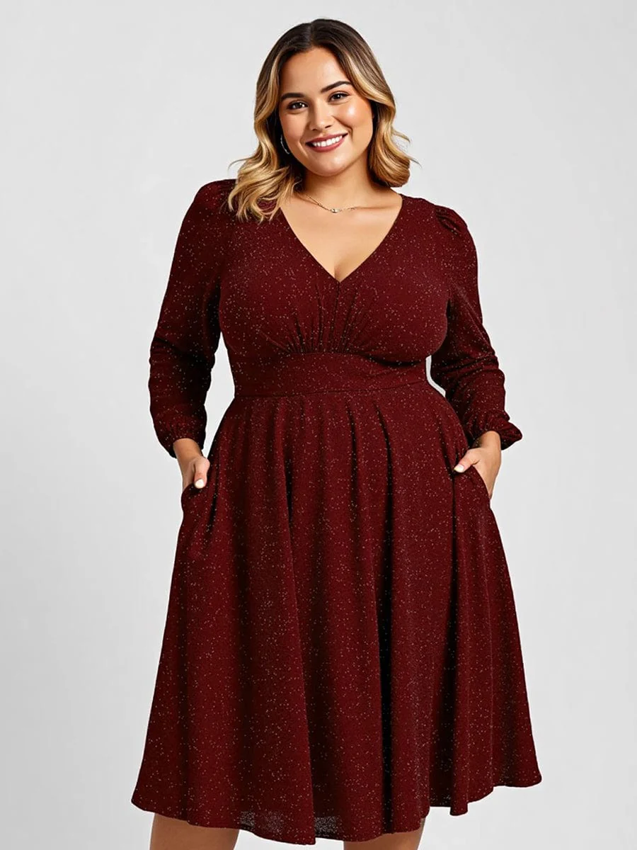 ever GREER|Long Lantern Sleeve Midi Guest Dress - Image 9