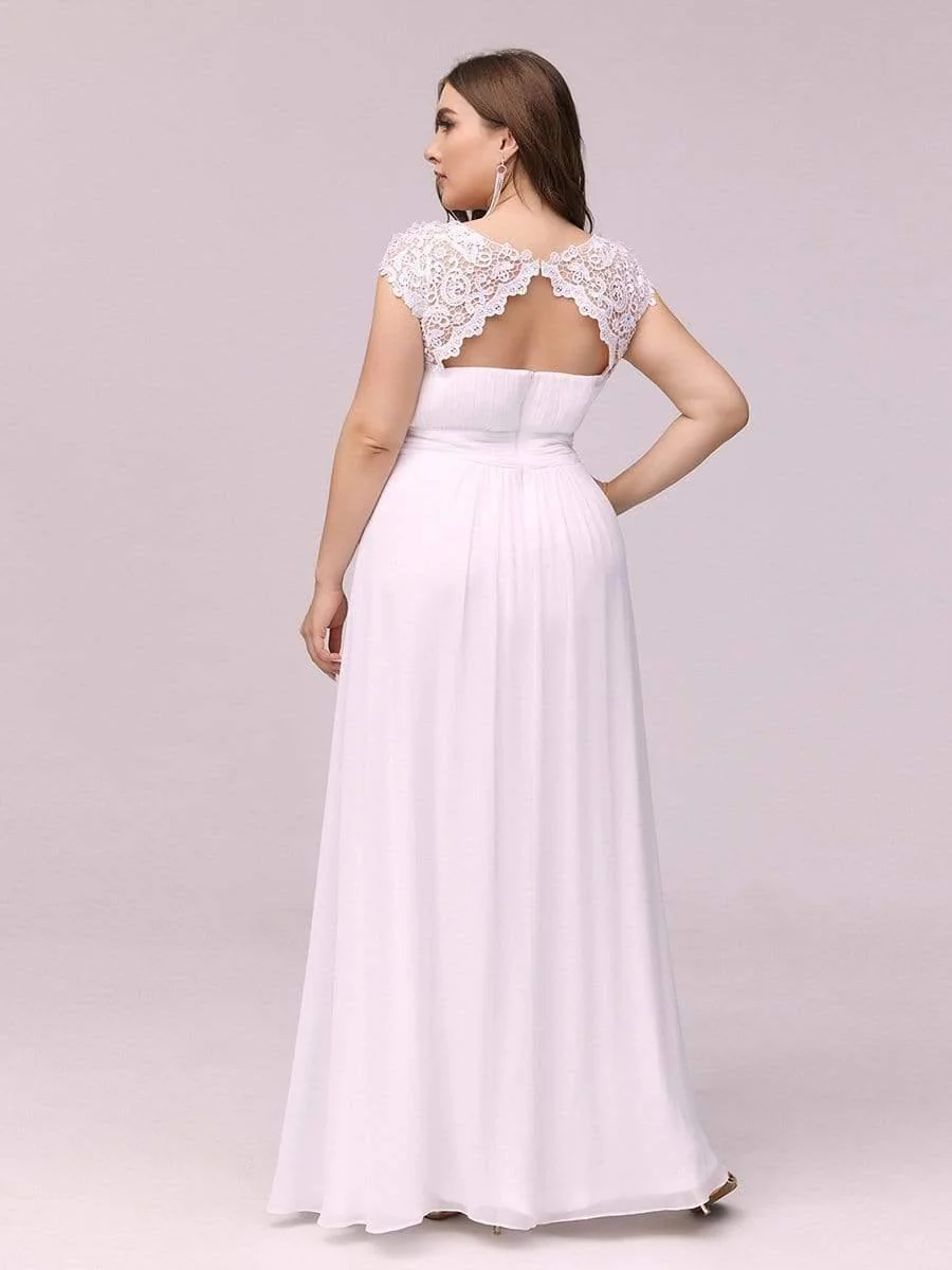 Elegant Maxi Long Lace Cap Sleeve Bridesmaid Dress(Final Sale) - Image 113