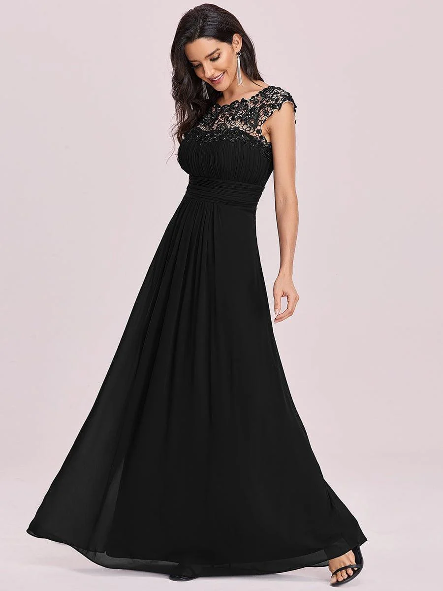 Elegant Maxi Long Lace Cap Sleeve Bridesmaid Dress(Final Sale) - Image 124