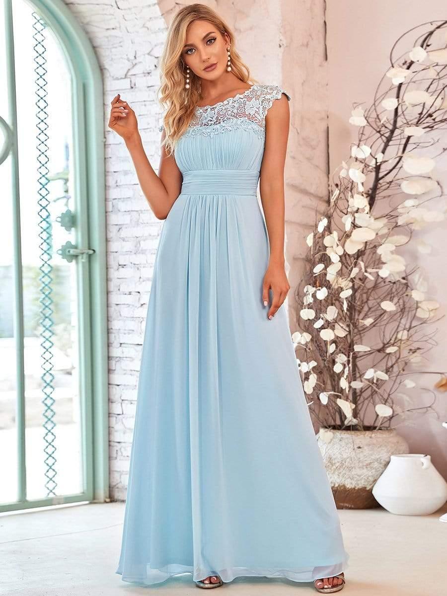 Elegant Maxi Long Lace Cap Sleeve Bridesmaid Dress(Final Sale) - Image 29