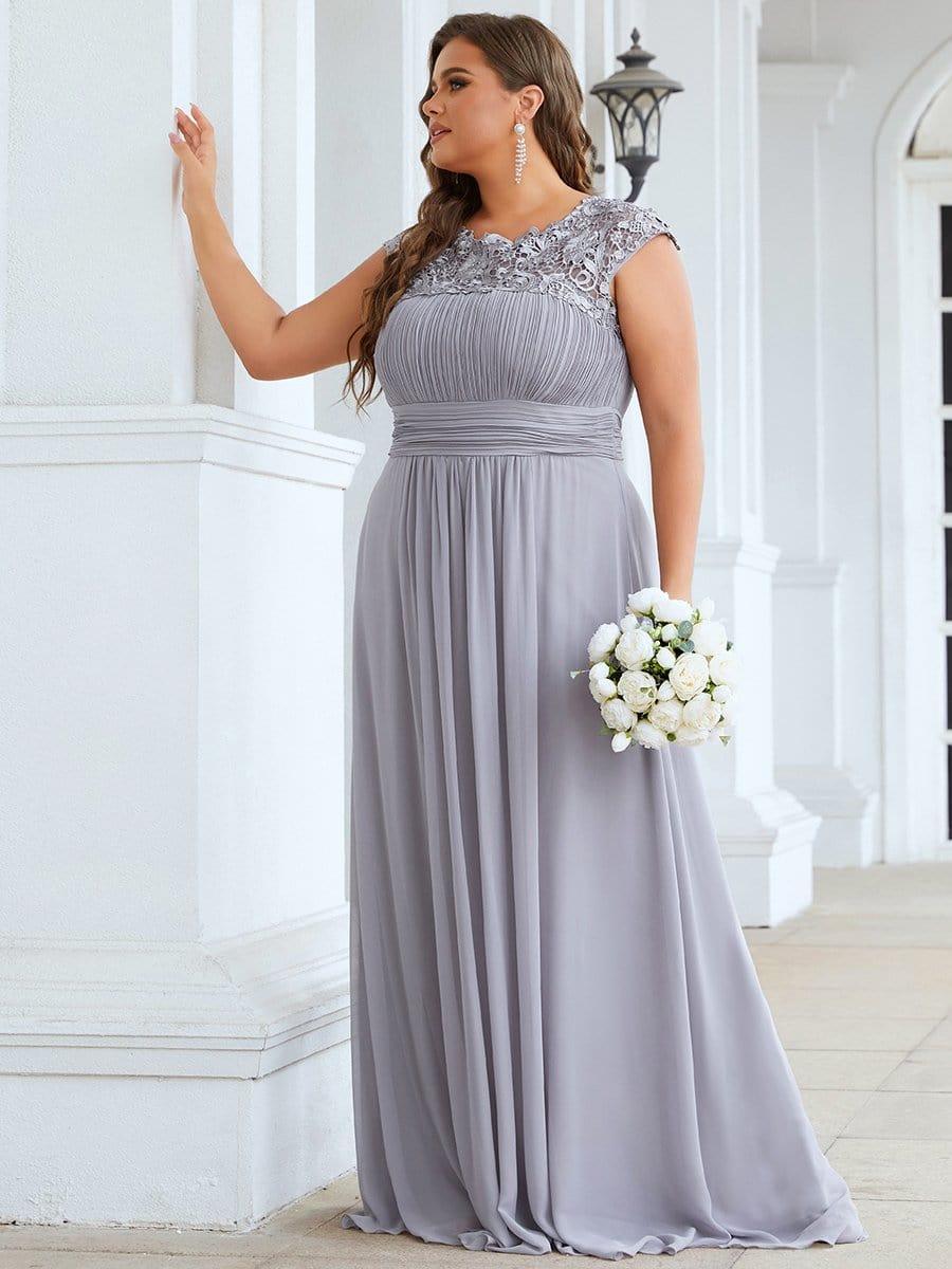 Elegant Maxi Long Lace Cap Sleeve Bridesmaid Dress(Final Sale) - Image 57