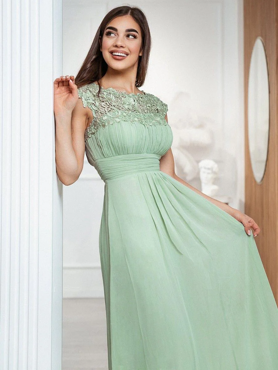 Elegant Maxi Long Lace Cap Sleeve Bridesmaid Dress(Final Sale) - Image 71