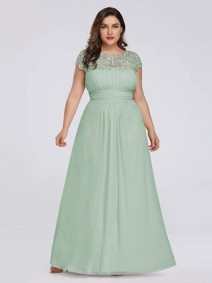 Elegant Maxi Long Lace Cap Sleeve Bridesmaid Dress(Final Sale) - Image 74