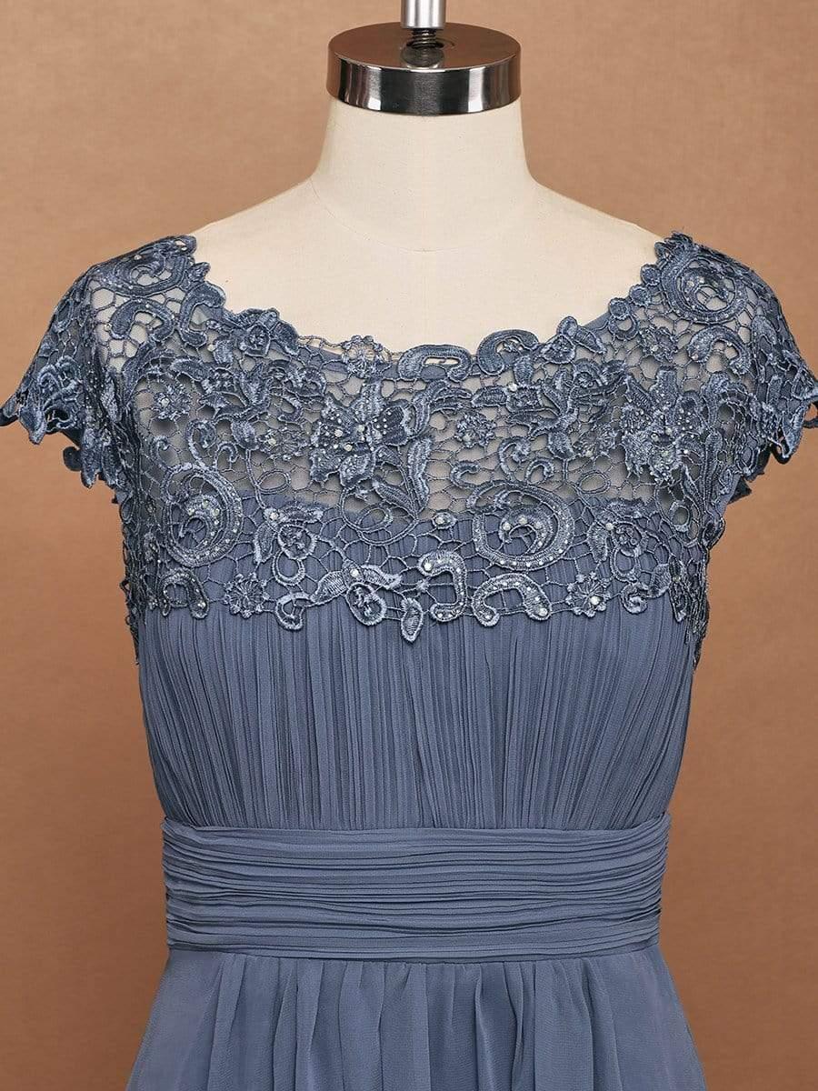 Flattering A-Line Chiffon Lace Evening Dress for Wedding with Cap Sleeve(Final Sale) - Image 43