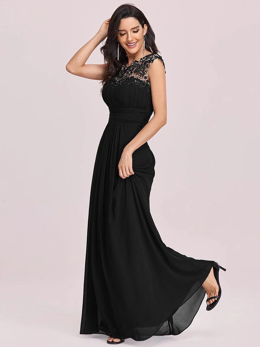 Flattering A-Line Chiffon Lace Evening Dress for Wedding with Cap Sleeve(Final Sale) - Image 61