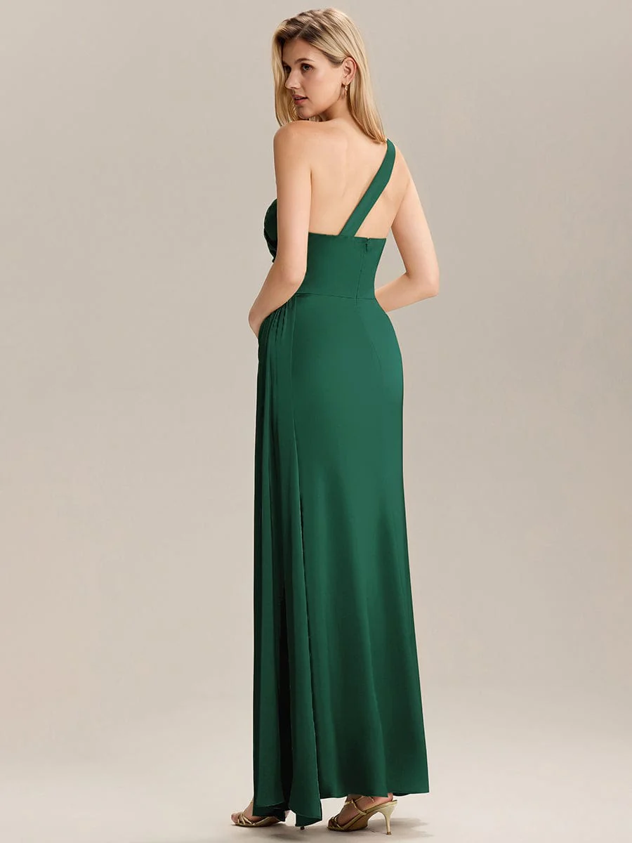 ever ARLENNA|One Shoulder Satin Bridesmaid Dress - Image 9