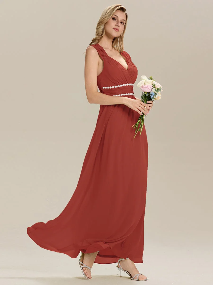 ever ZELINA| Grecian Style Pleated Chiffon Maxi Bridesmaid Dress - Image 24