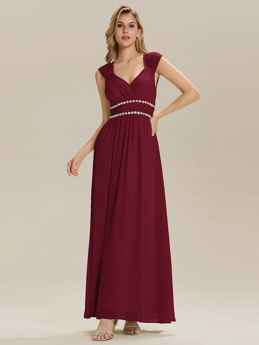 ever ZELINA| Grecian Style Pleated Chiffon Maxi Bridesmaid Dress - Image 3