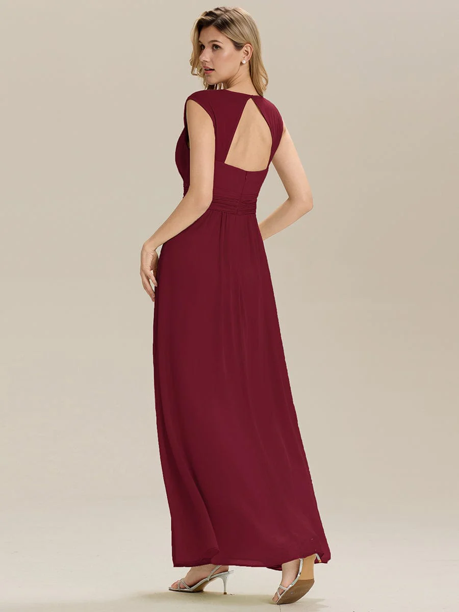 ever ZELINA| Grecian Style Pleated Chiffon Maxi Bridesmaid Dress - Image 4