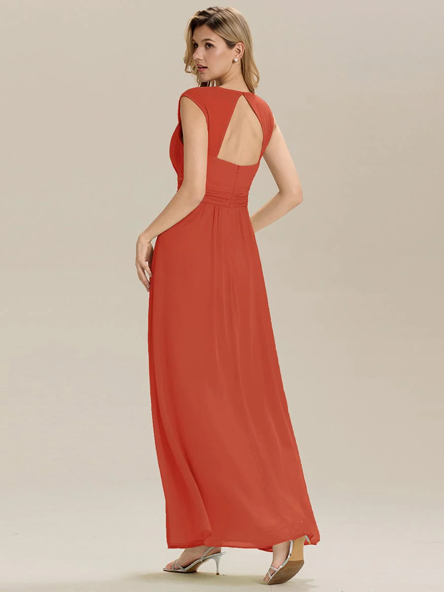 ever ZELINA| Grecian Style Pleated Chiffon Maxi Bridesmaid Dress - Image 9