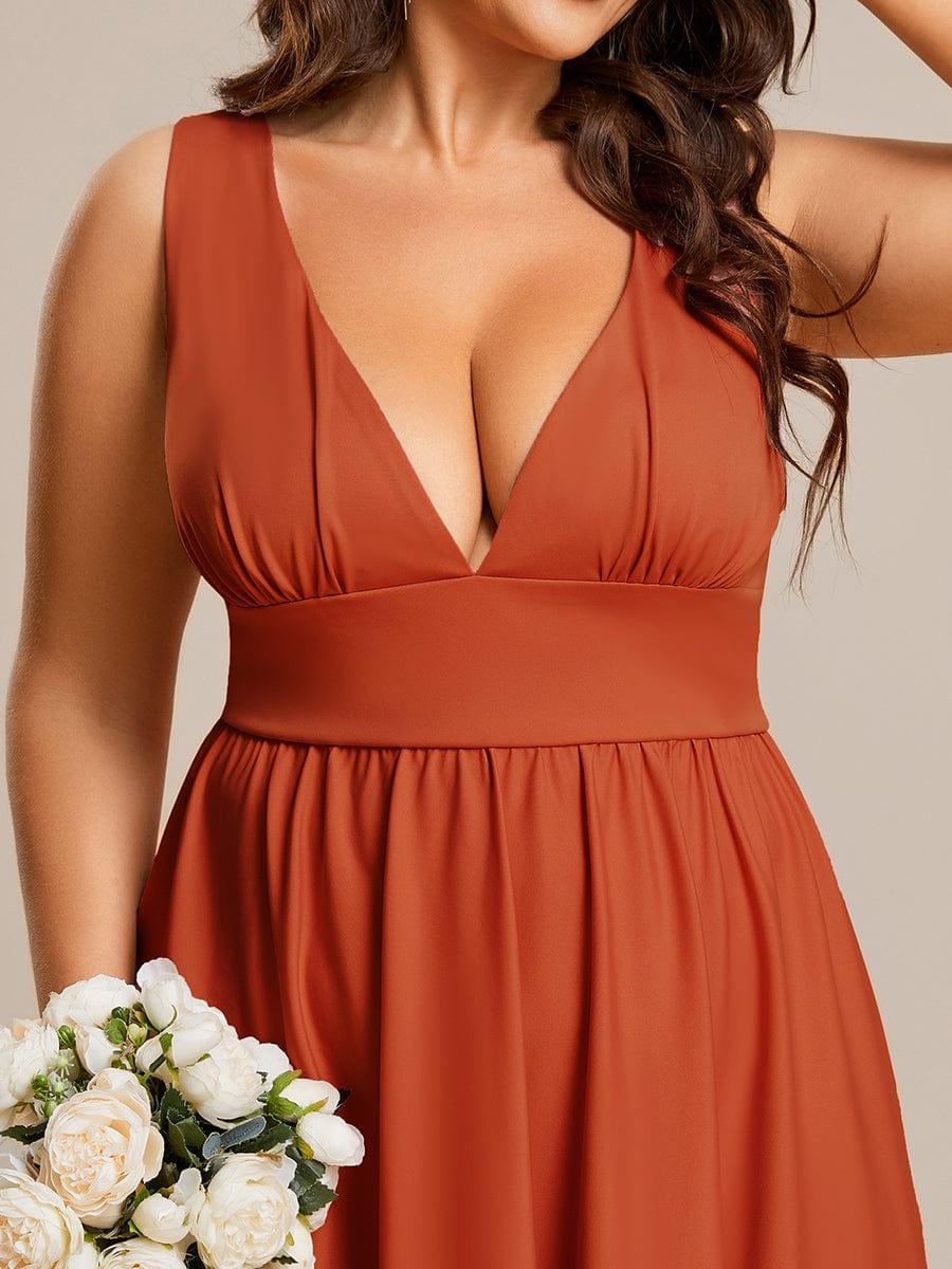 Plus Size Elegant High-Low Sleeveless Empire Waist Evening Dress(Final Sale) - Image 25