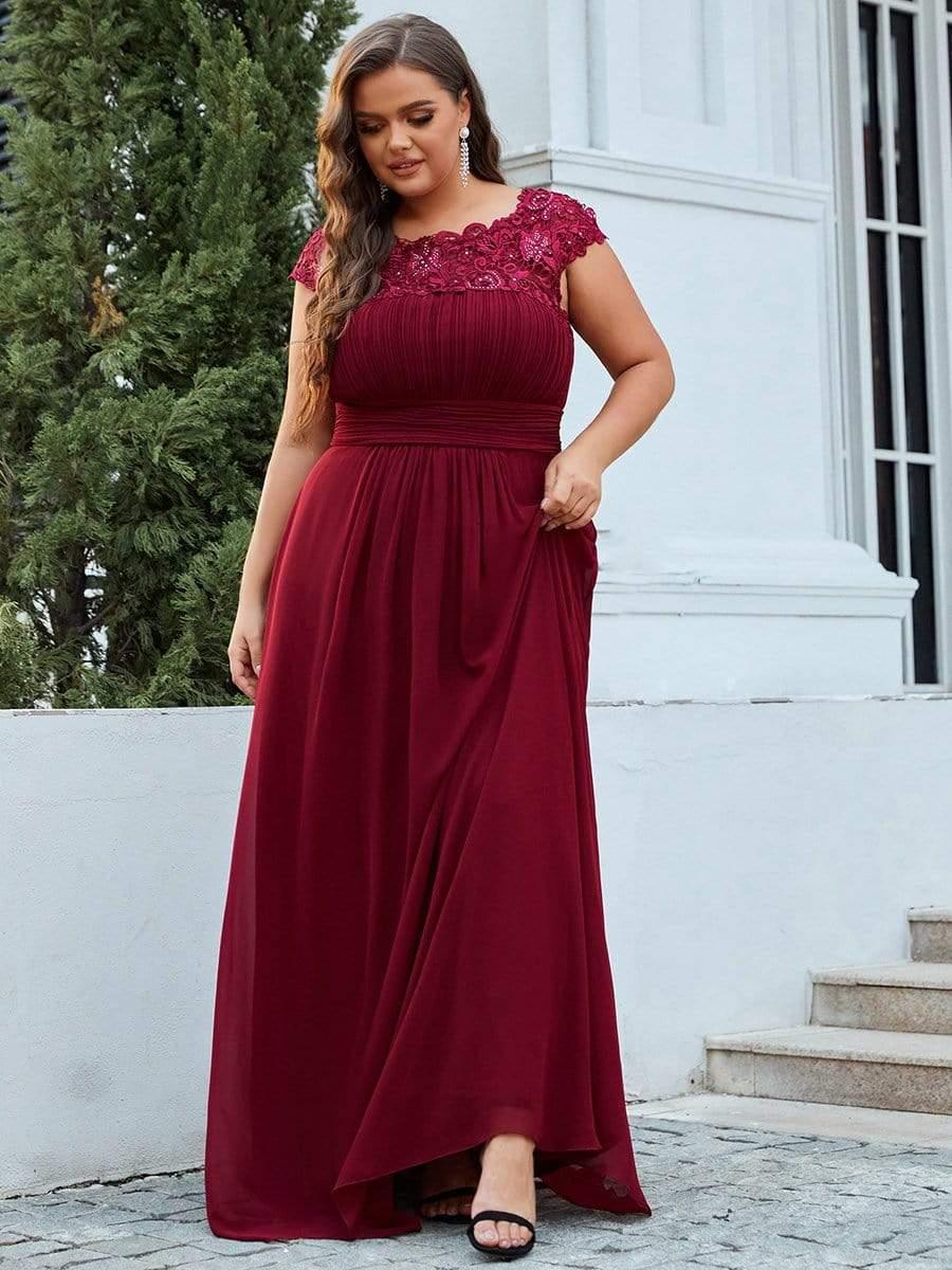 Plus Size Elegant Flattering Maxi Bridesmaid Dress(Final Sale) - Image 16