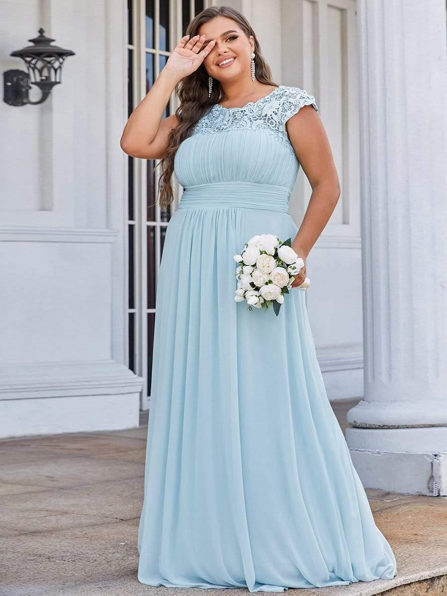 Plus Size Elegant Flattering Maxi Bridesmaid Dress(Final Sale) - Image 17