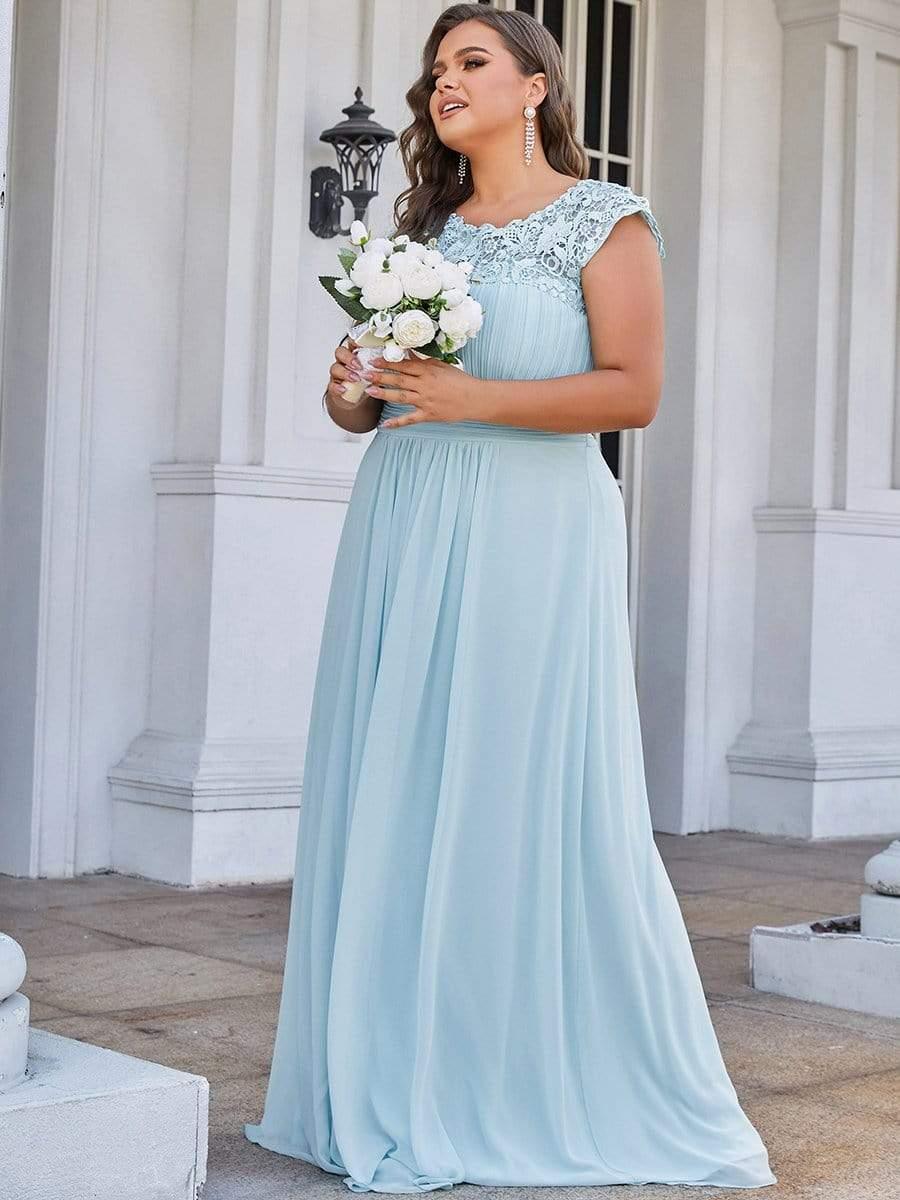 Plus Size Elegant Flattering Maxi Bridesmaid Dress(Final Sale) - Image 21