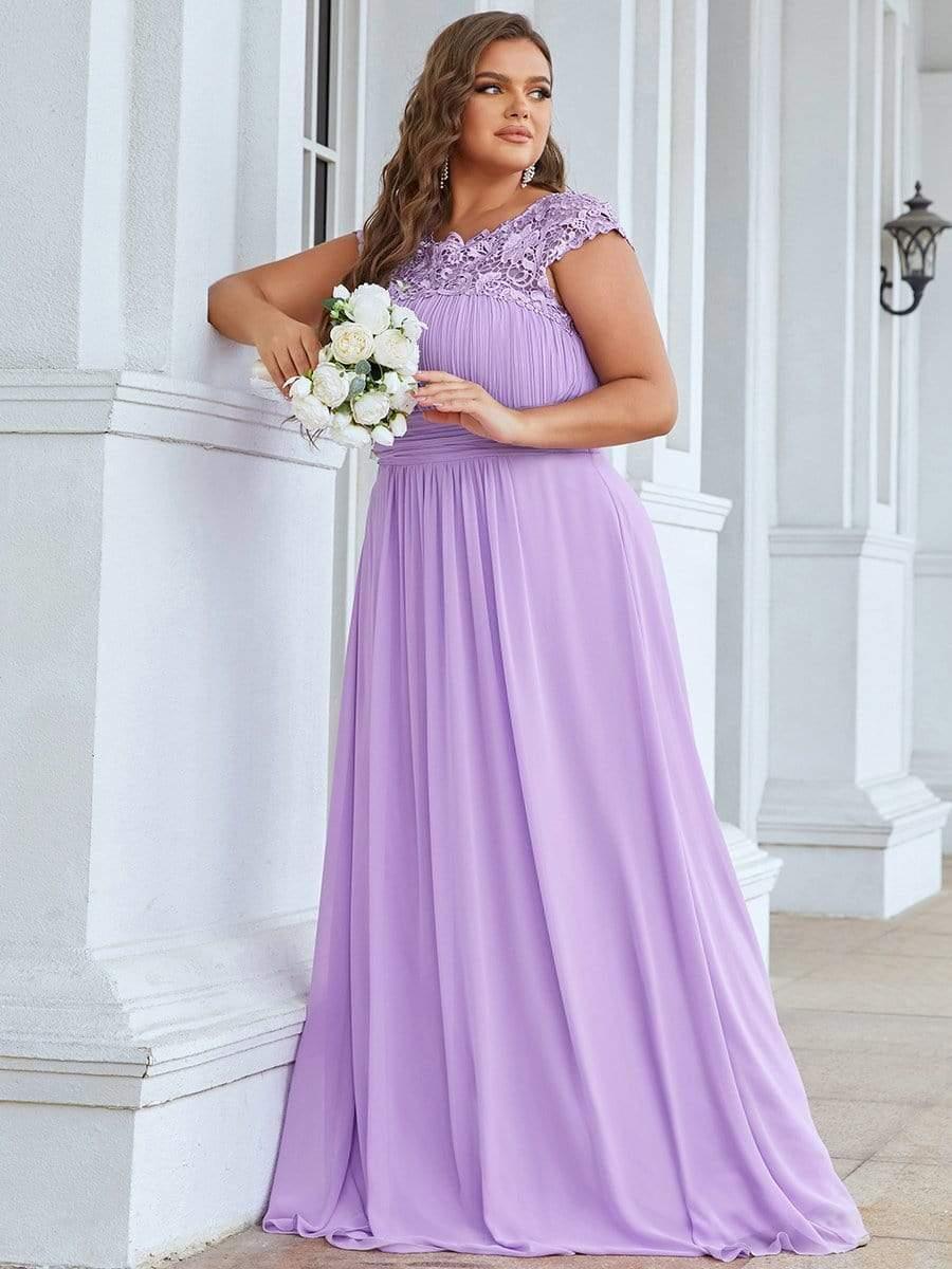 Plus Size Elegant Flattering Maxi Bridesmaid Dress(Final Sale) - Image 53