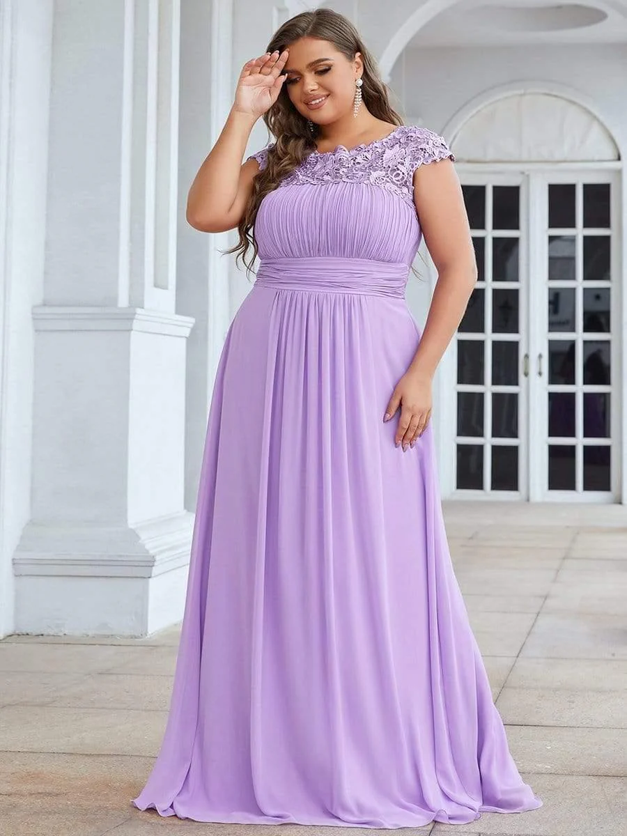 Plus Size Elegant Flattering Maxi Bridesmaid Dress(Final Sale) - Image 59
