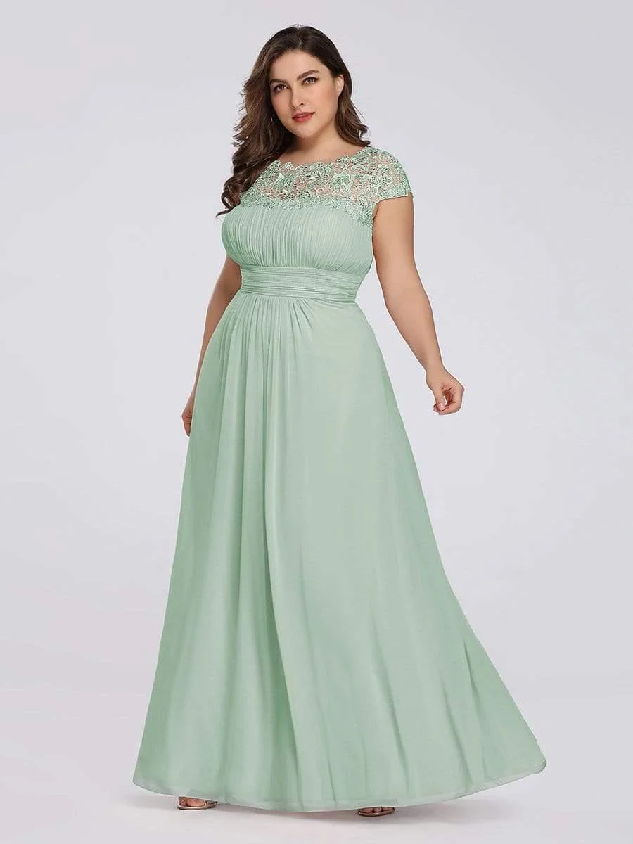 Plus Size Elegant Flattering Maxi Bridesmaid Dress(Final Sale) - Image 60